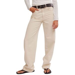 Free People We The Free Aster Straight-Leg Jeans Cream Size 31 NWOT MSRP $98